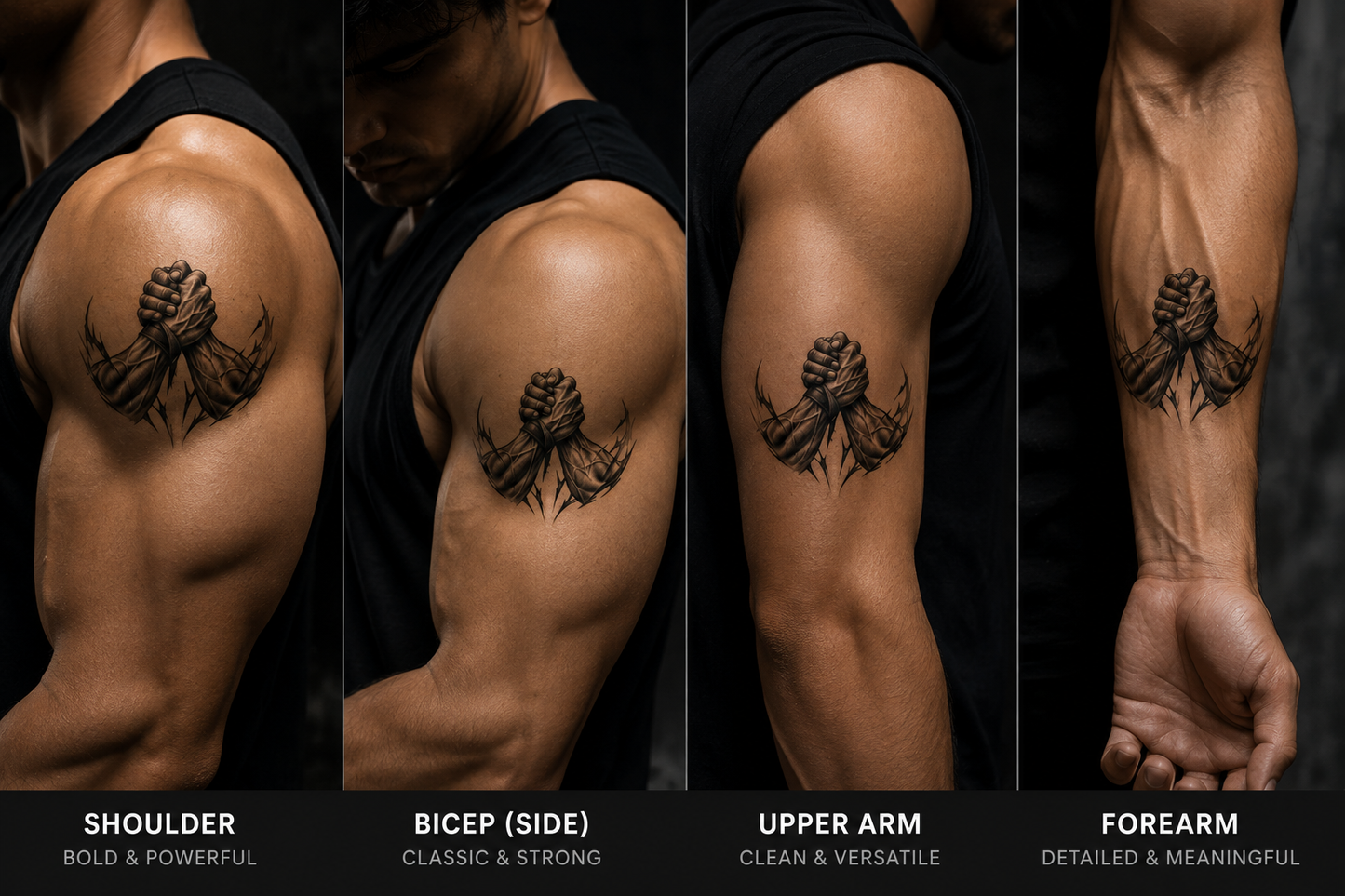 Armwrestling Grip Temporary Tattoo